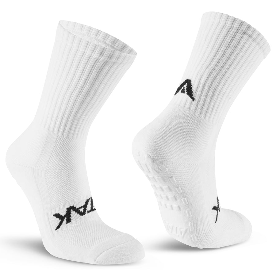 ATAK SHOX Mid-Leg Grip Socks White – ATAK Sports GB