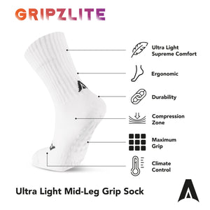 ATAK GRIPZLITE PRO SOCKS WHITE