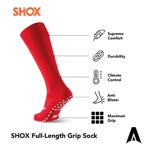 ATAK SHOX Full Length Grip Socks Red