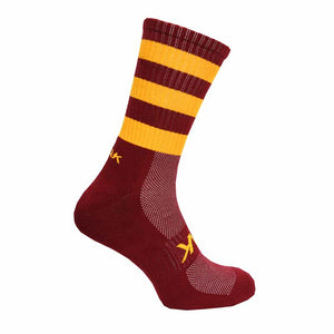 ATAK SHOX MID-LEG SPORTS SOCK MAROON/GOLD