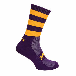 ATAK SHOX MID-LEG SPORTS SOCK PURPLE/GOLD